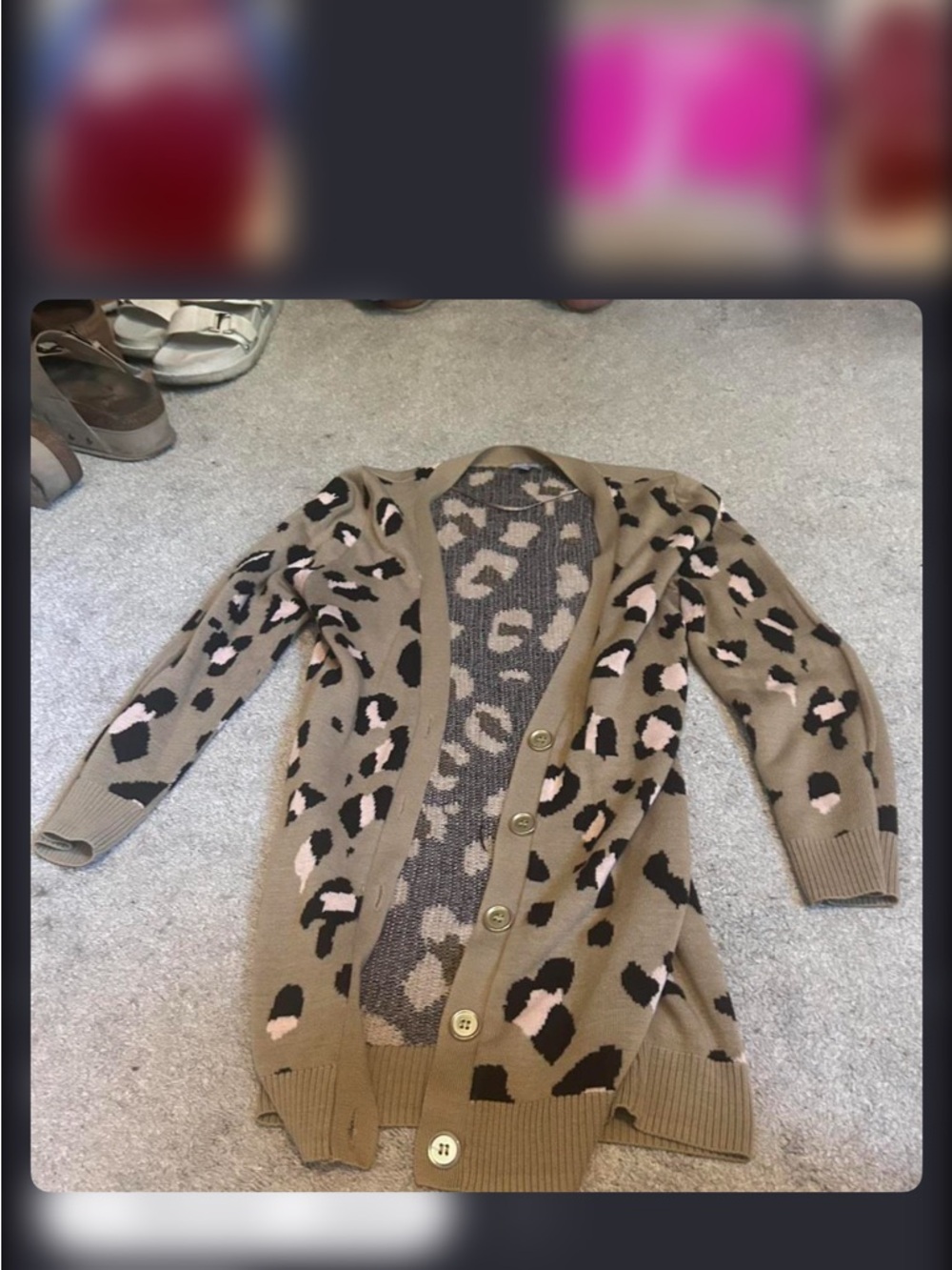 Leopard Print Open Front Cardigan